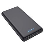 Portable Charger Power Bank 25800mAh Huge Capacity External Battery Pack Dual Output Port with LED Status Indicator Power Bank for iPhone, Samsung Galaxy, Android Phone,Tablet & etc（Black）